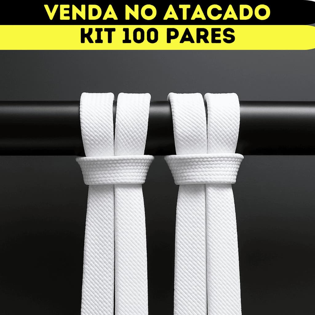 Kit Revendedor 100 Pares Cadarço Achatado Tênis Streetwear Para Vendas em Lote