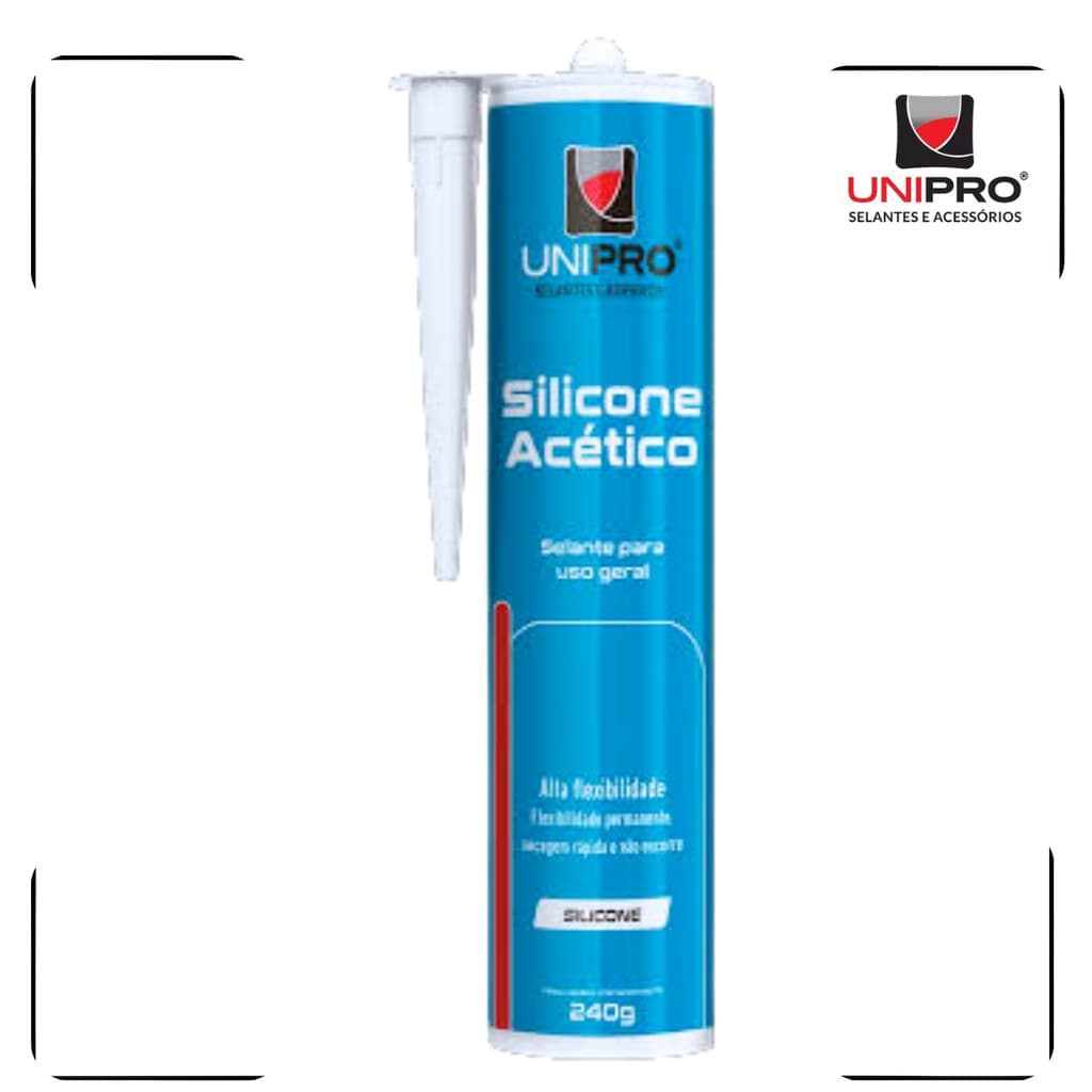 Silicone acético transparente tubo 240g / 260ml Unipro