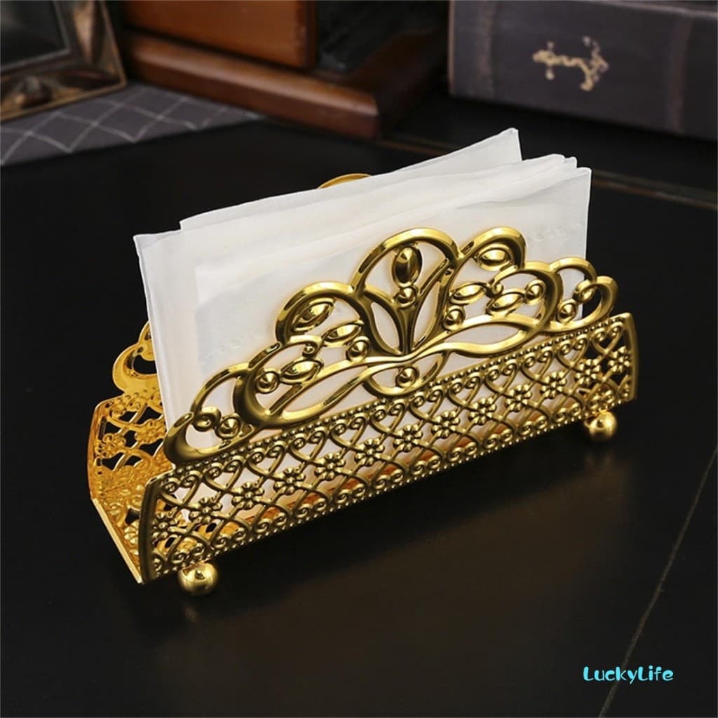 Luxuoso Oco Guardanapo Titular Moderno Metal Papel Suporte Dispensador De Tecido Para Casa Cozinha Mesa Jantar Festa
