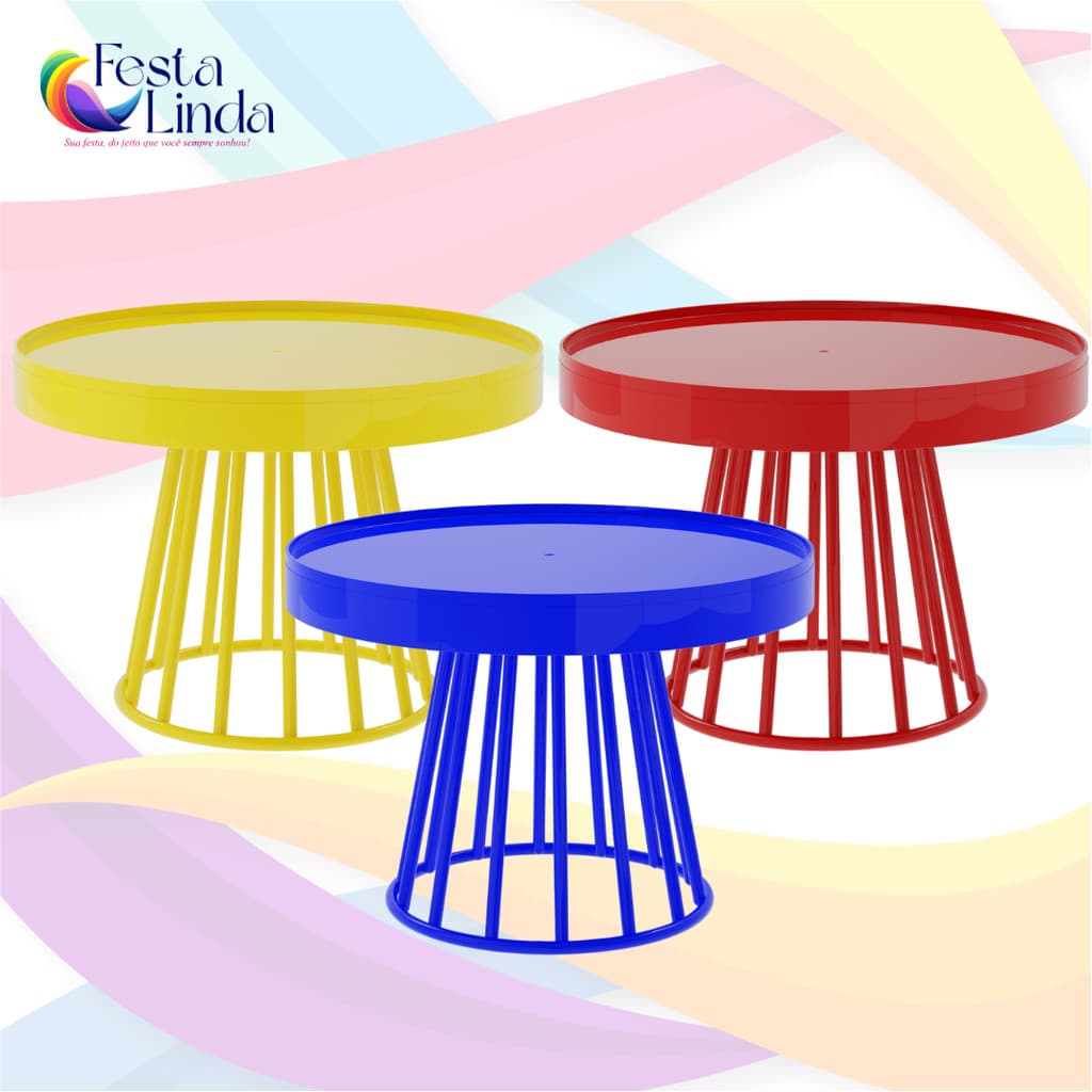 Kit com 3 Boleira Roma 23x17cm - Diversas Cores - Festplastik