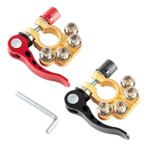 KIT Conector 2 UN 12v 24v Positivo e Negativo Automotivo Bateria Terminal Engate Rápido Carro