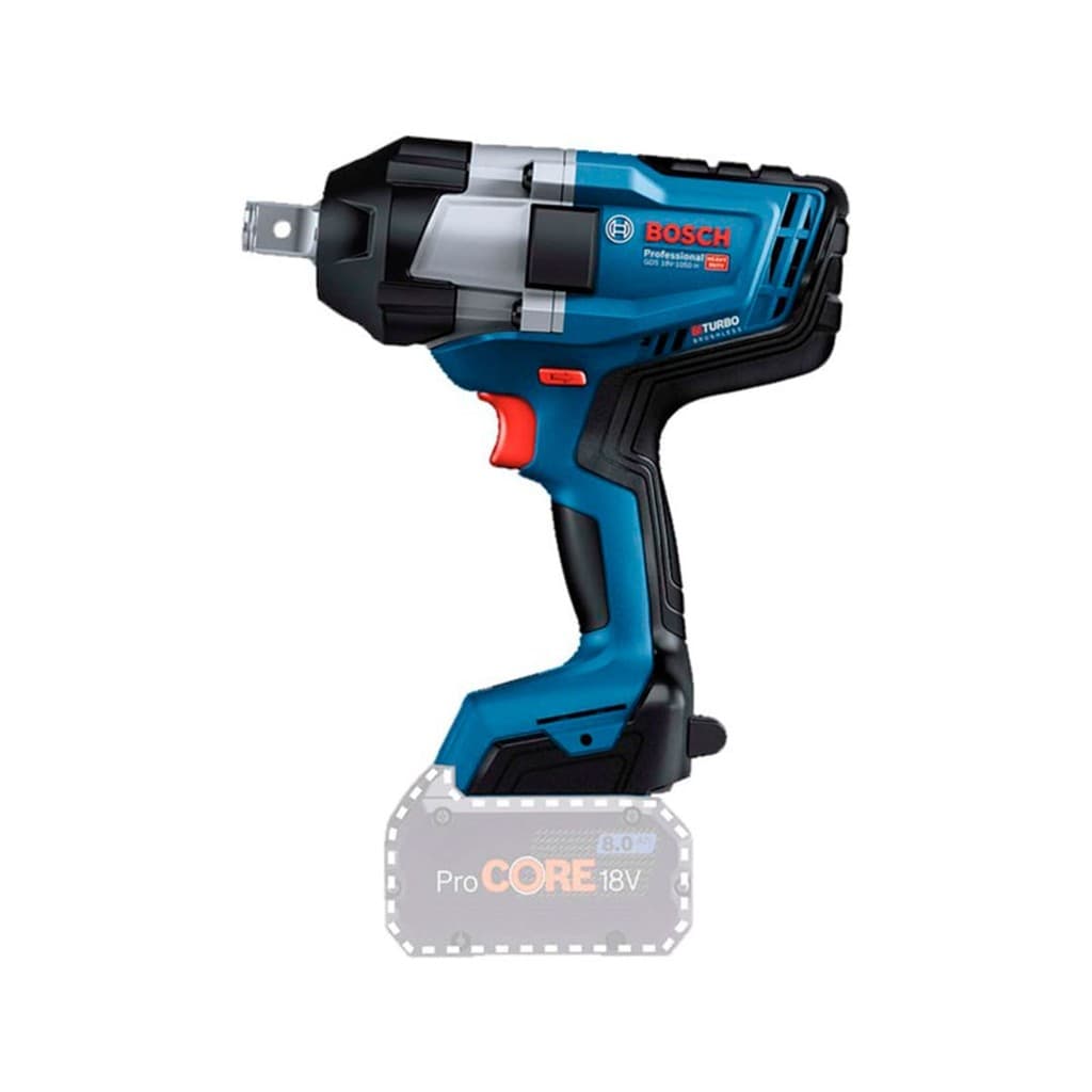 Chave de Impacto 3/4" a Bateria 18V (não inclusa) Motor Biturbo Brushless Bosch GDS 18V-1050H