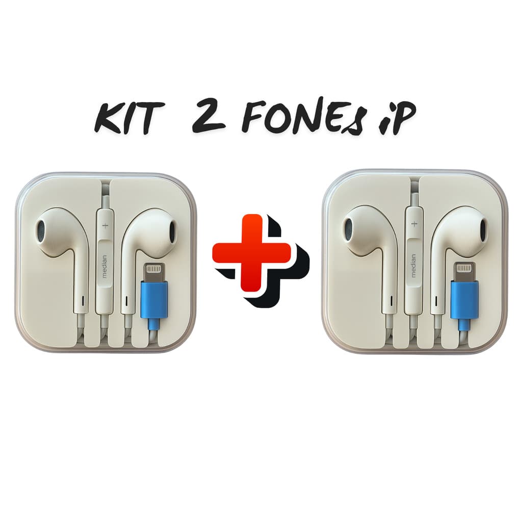 Kit Fone com microfone Ip + Cabo USB Iphone Rápido Reforçado ENVIO IMEDIATO !