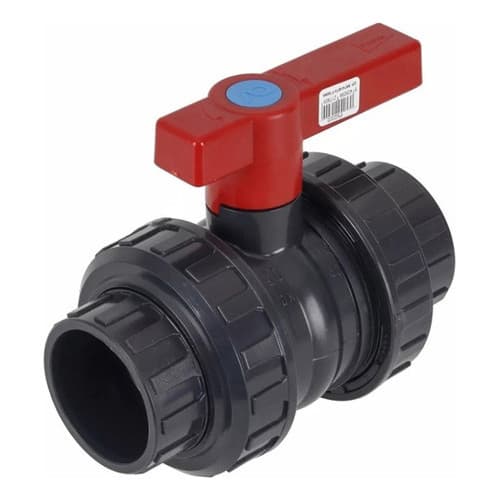 Registro Válvula Esfera PVC 50mm Com 2 Uniões Para Piscina by Fluidra