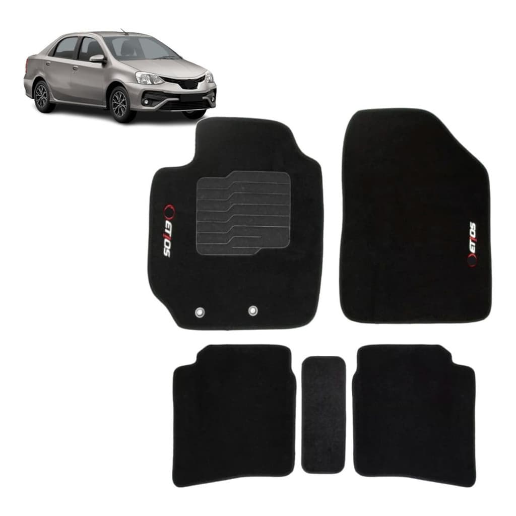 Kit de tapetes 5 peças específico Etios Sedan 2012 ... 2021 Carpete Preto