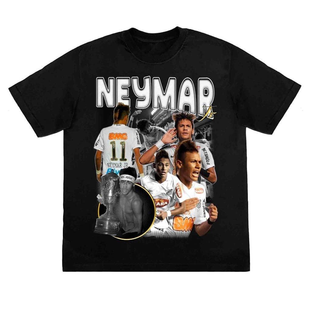 Camiseta Neymar Jr. Santos 2025 100% algodão Adulto ao Plus Size TR