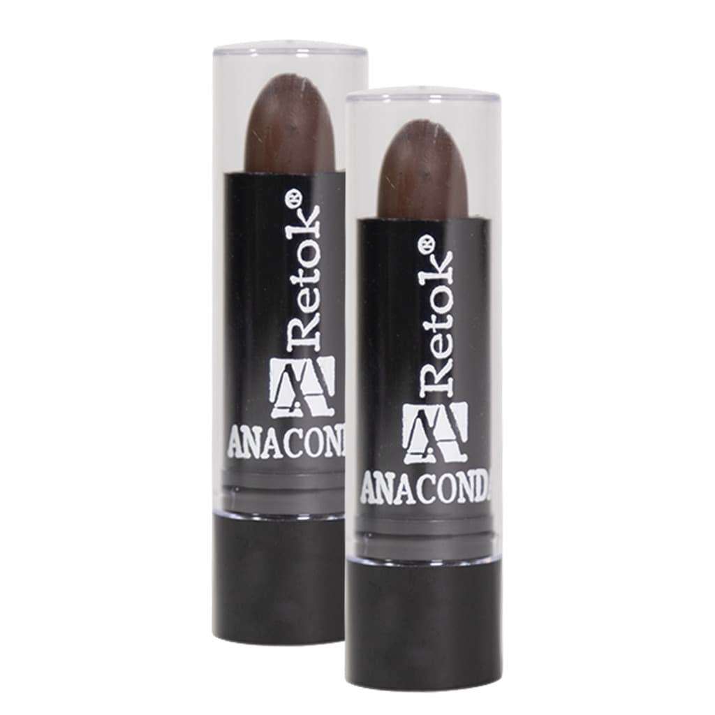 Kit 2 Batom Retoque para Cabelos Brancos Anaconda Retok Stick 3g Castanho