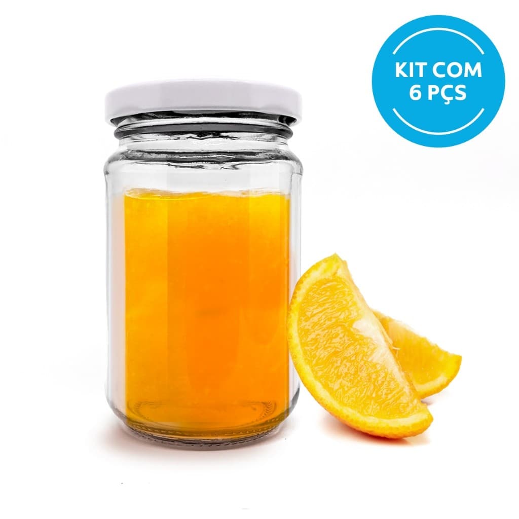 6 Potes De Vidro Conserva 200ml Com Tampa Multiuso