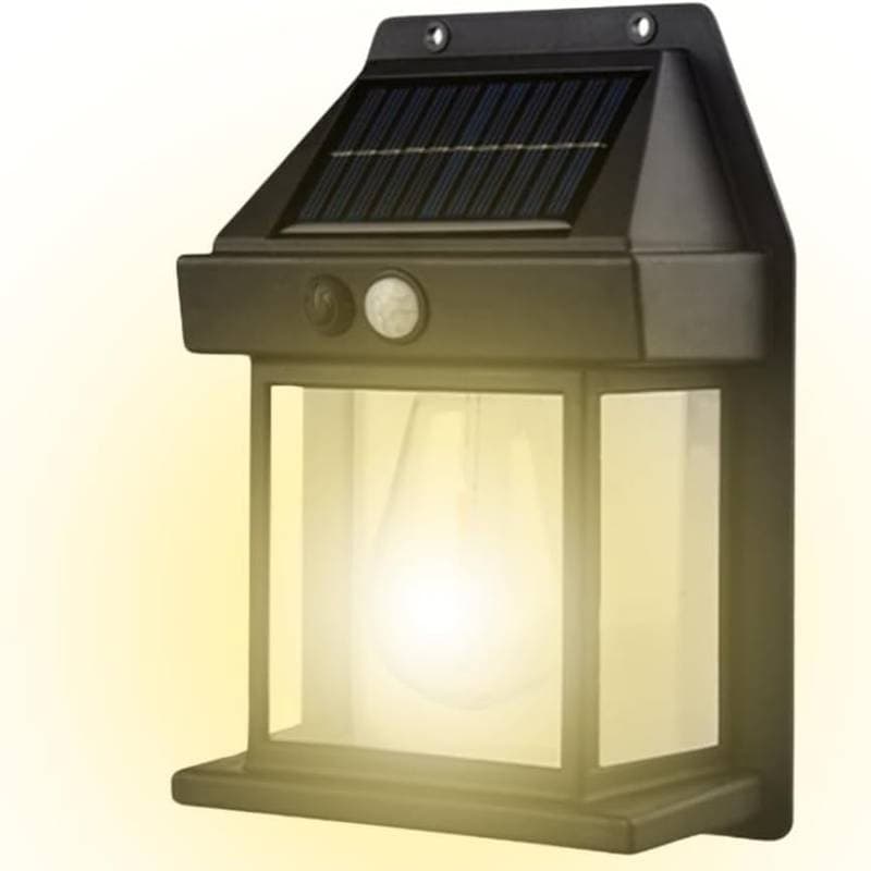 Luminária Solar Externa com Sensor de Presença 03 Modos de Luz e Design Sustentável para Parede Muros Jardim Quintal