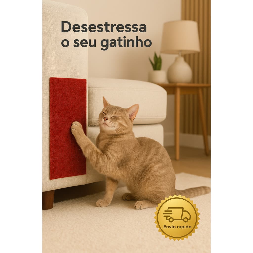 Arranhador Adesivo para Gato Protetor para Sofá e Cama Box - Carpete Premium - Autocolante