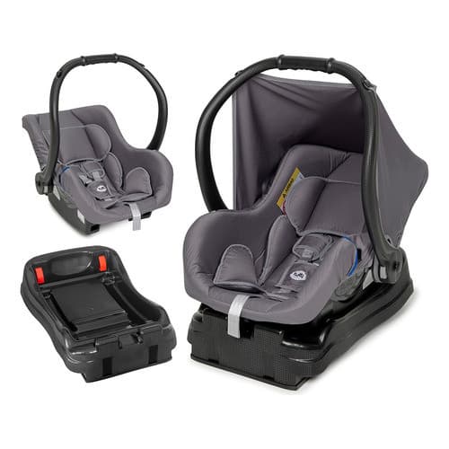 Kit Bebê Conforto Com Base Ello Cadeirinha Tutti Baby Cinza