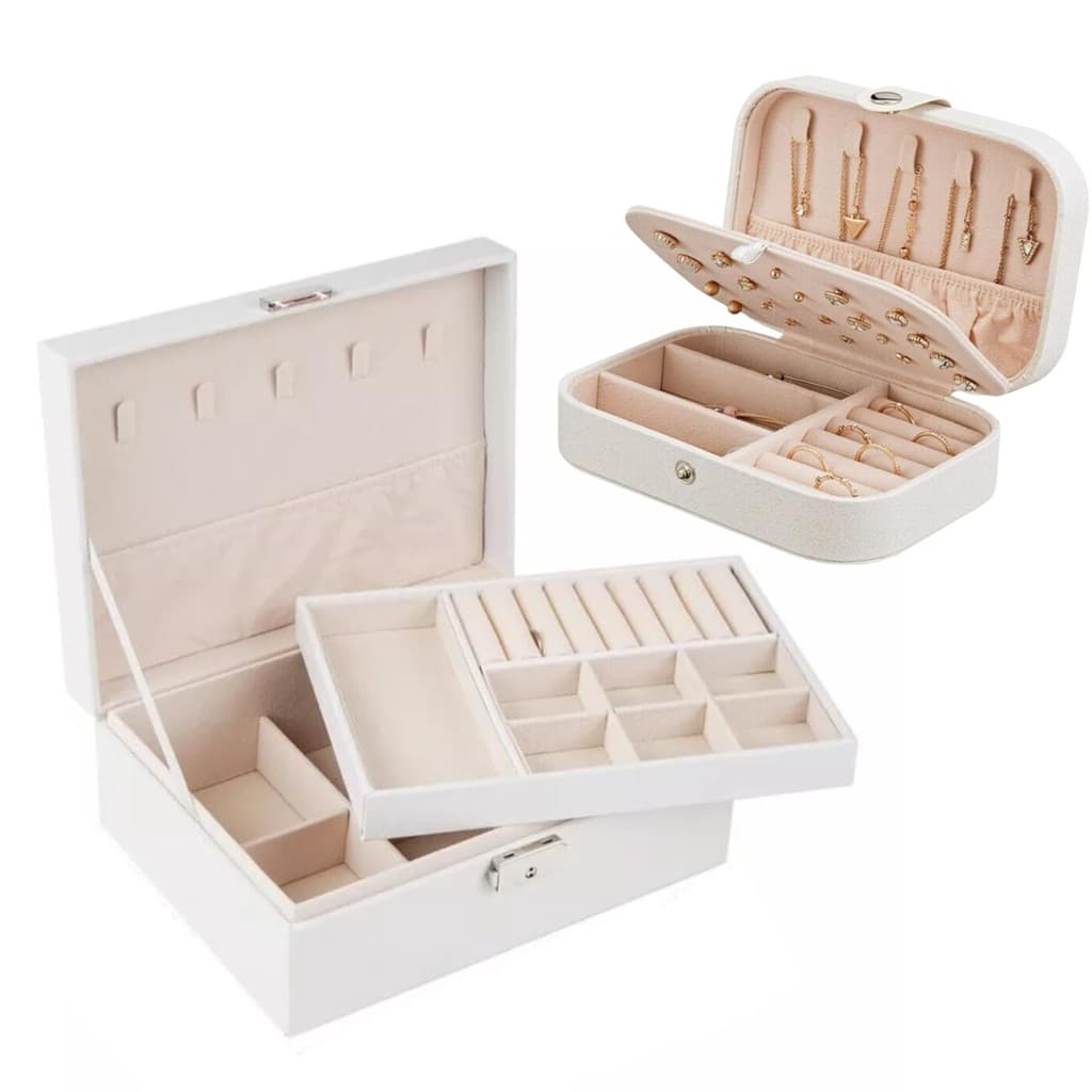 Kit Porta Joias Luxo e Necessaire Compacta para Acessórios