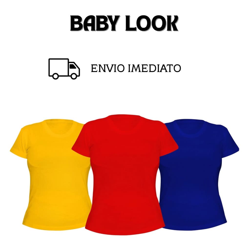 CAMISETA 100% POLIESTER FEMININA BABY LOOK