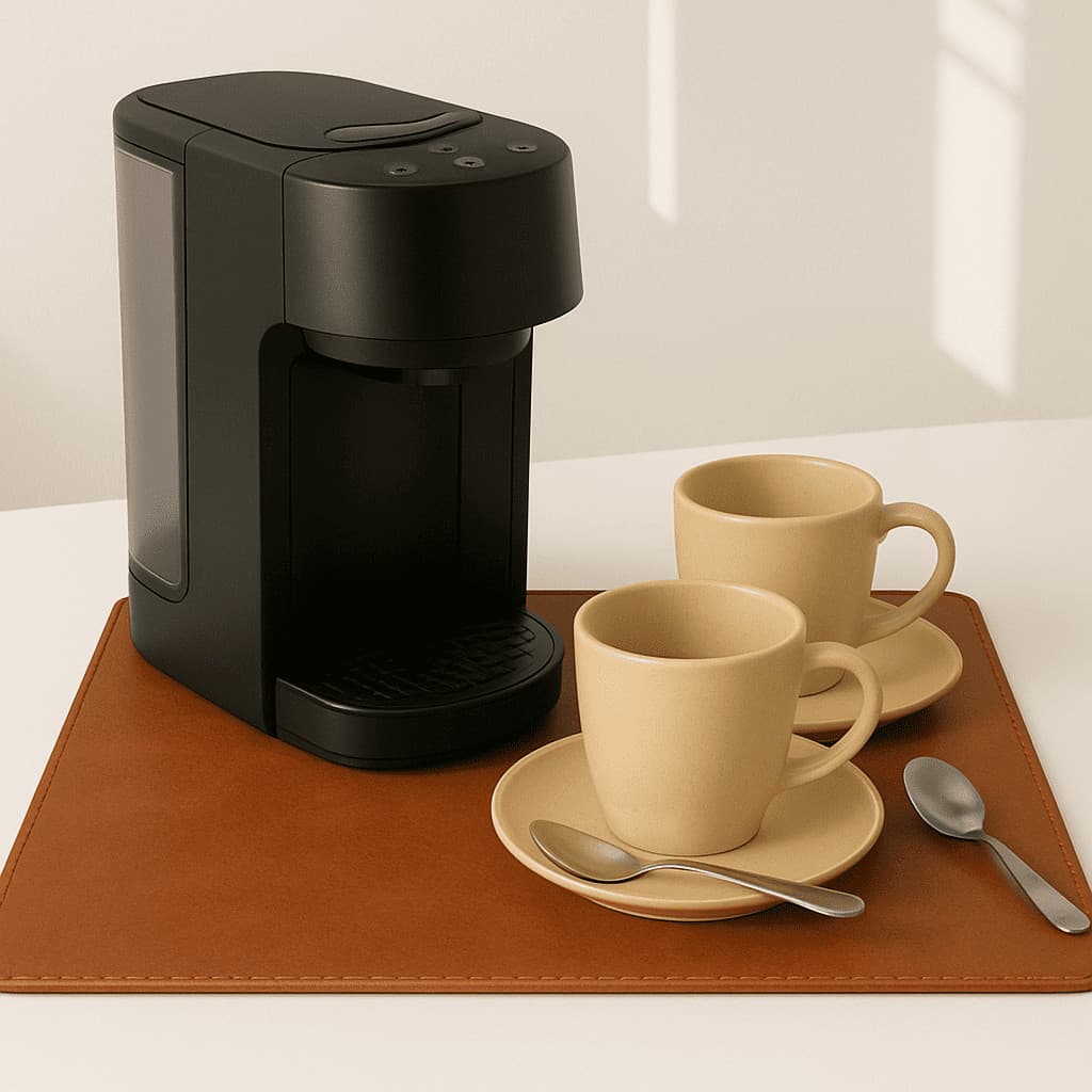 Tapete Antiderrapante para Café e Cafeteira – Preto 40x30cm