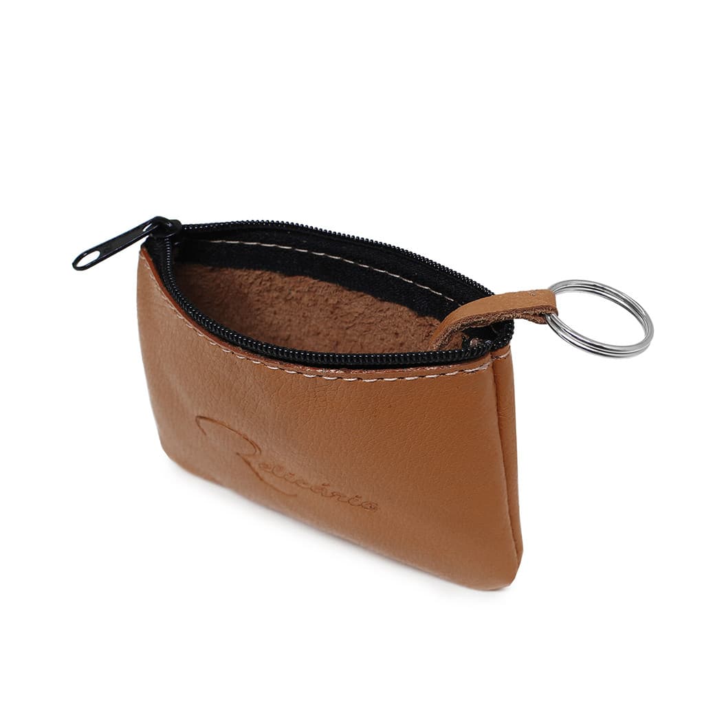 Mini Bolsinha Porta Moedas/Dinheiro Couro Legítimo Modelo Dinar - Caramelo | Relicário Bolsas e Pastas