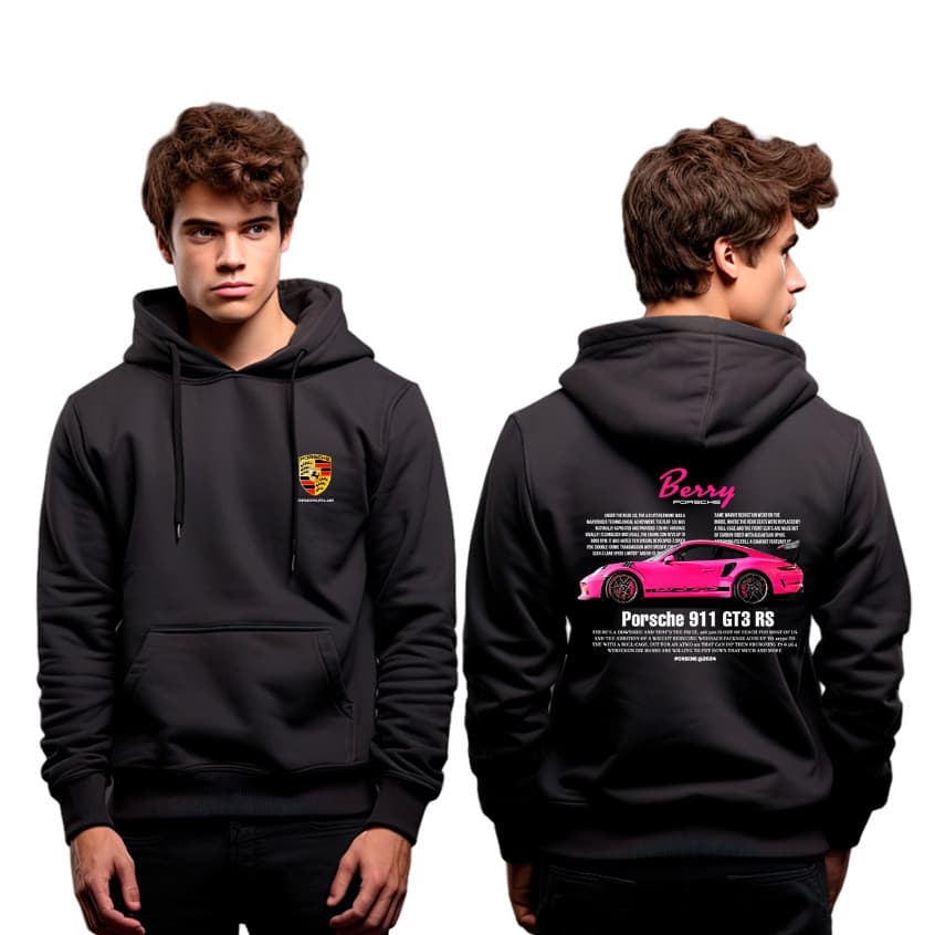 Moletom Canguru Unissex Porsche 911 GT3 RS Berry Pink  Lançamento