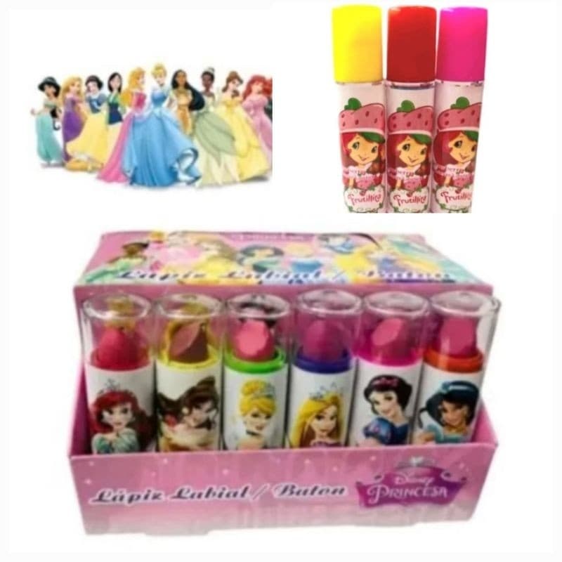 Baton e Gloss Infantil  para Criança Maquiagem  Meninas kits com 2 4 ou 6.