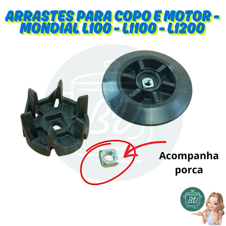 Arraste do copo e do motor de liquidificador Mondial  L1000 / L1100 / Eletronic / L850 / L900