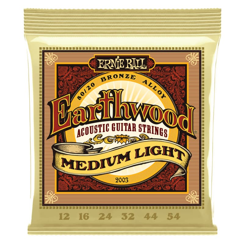 ENCORDOAMENTO ERNIE BALL 012-054 P/VIOLAO ACO EARTHWOOD TENSAO MEDIA LEVE 80/20 BRONZE P02003