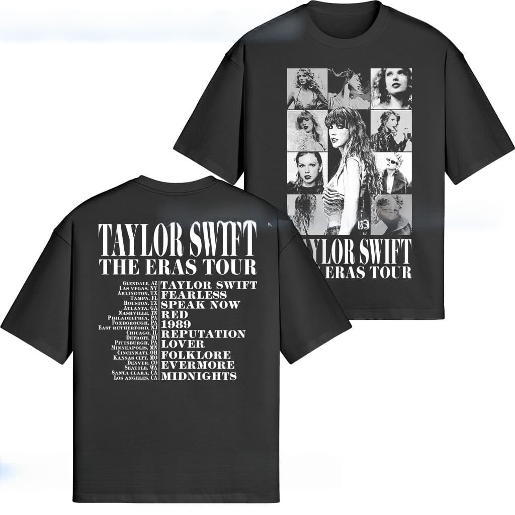 Camiseta Premium em Algodão Puro SISI Camiseta T-shirt Unissex Algodão The Eras Tour Taylor Swift blusa estampada