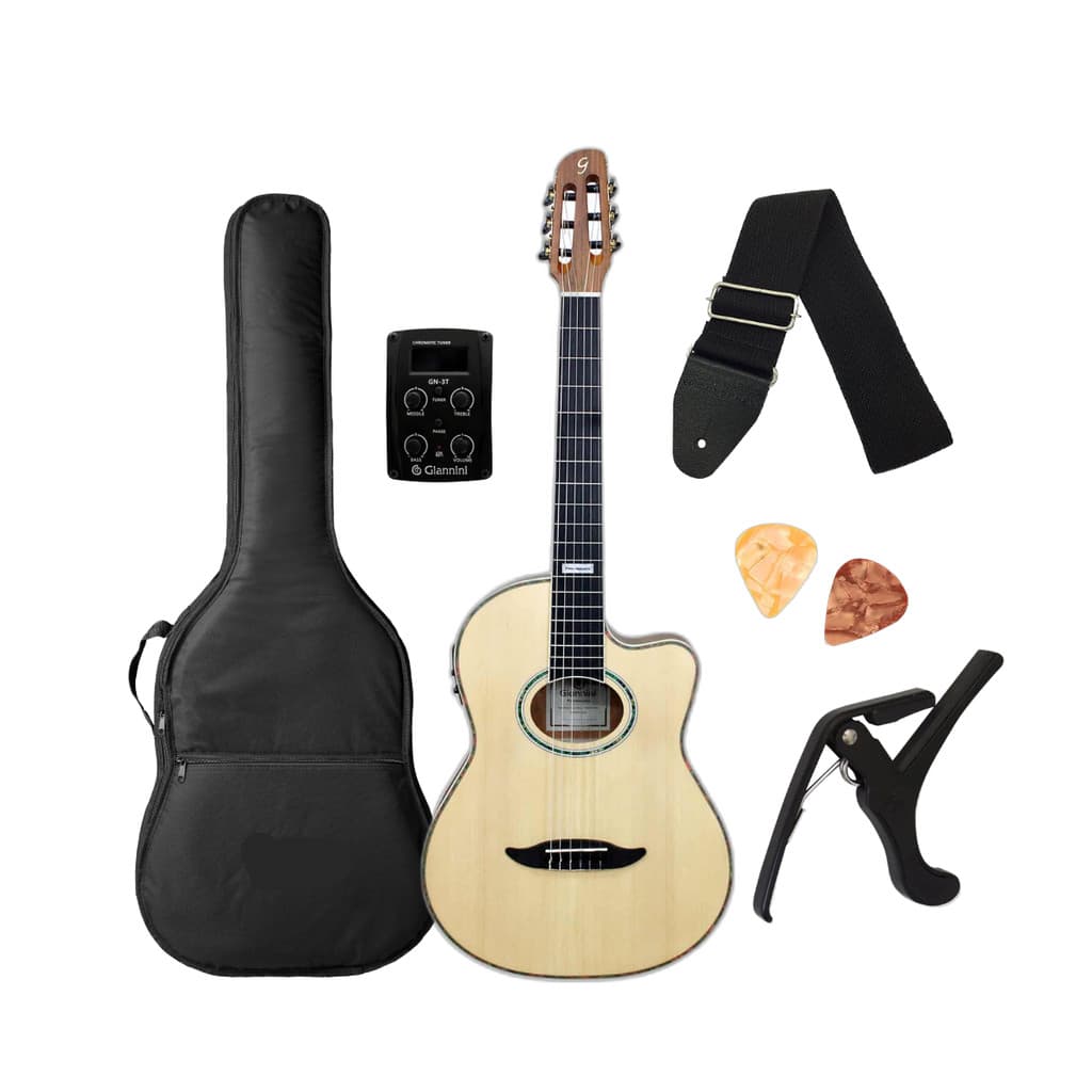 Violão Elétrico nylon Giannini Performace GNF-3 CEQ NS Natural Satin + acessórios