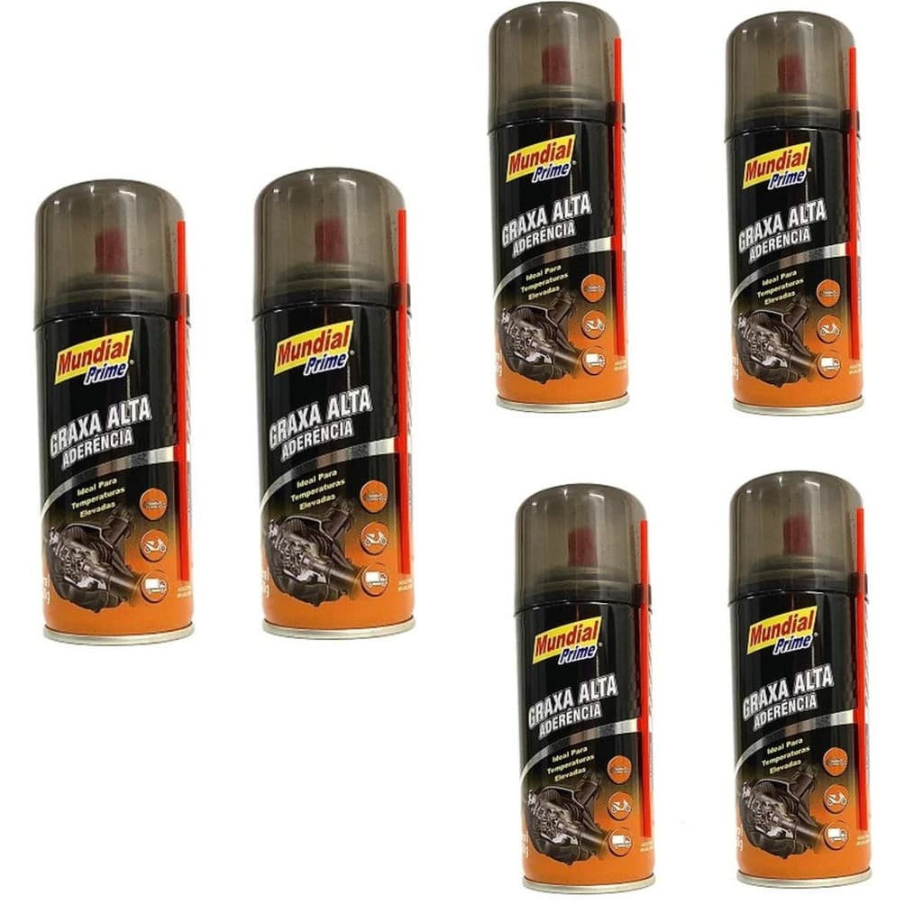 Kit 6 Graxa Líquida Spray Aerosol Multiuso 60g Mundial Prime