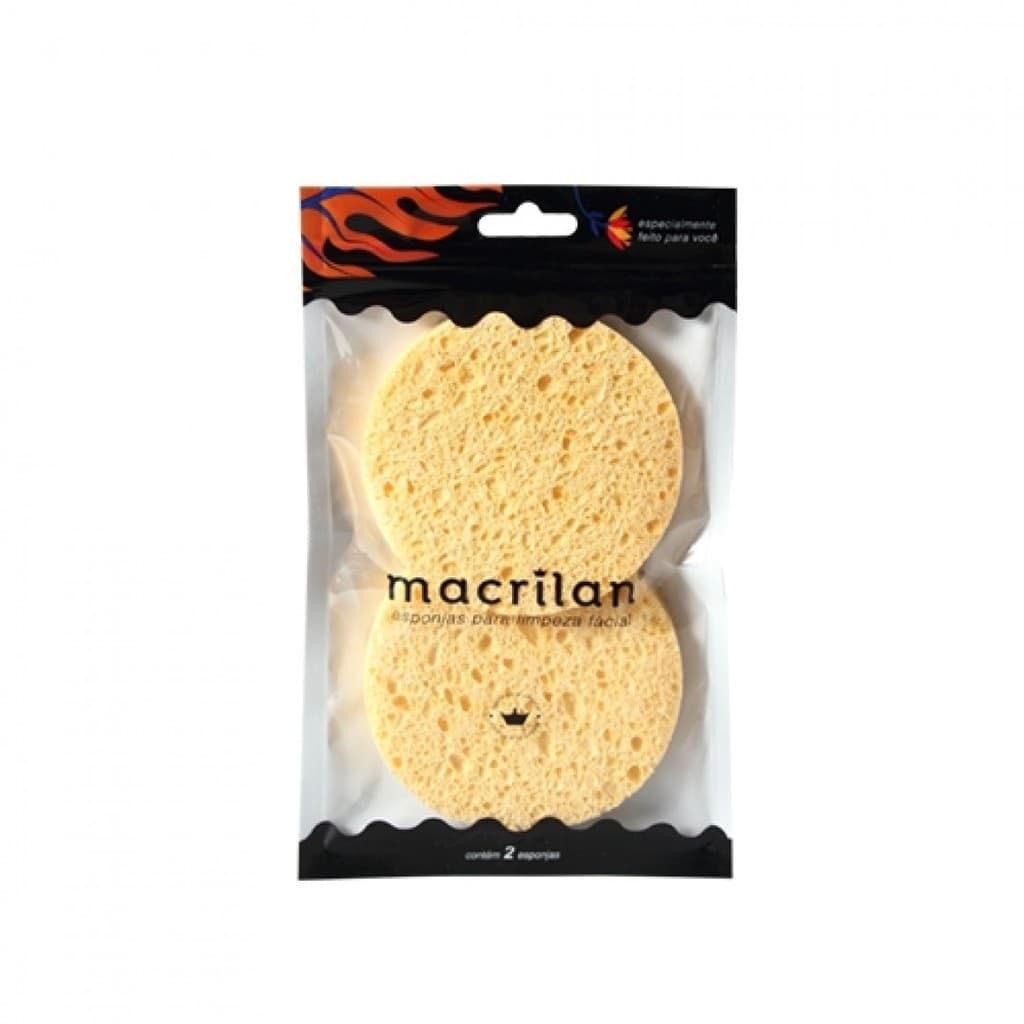 Esponja Redonda para Limpeza Facial Amarela Queijo EP11 Macrilan