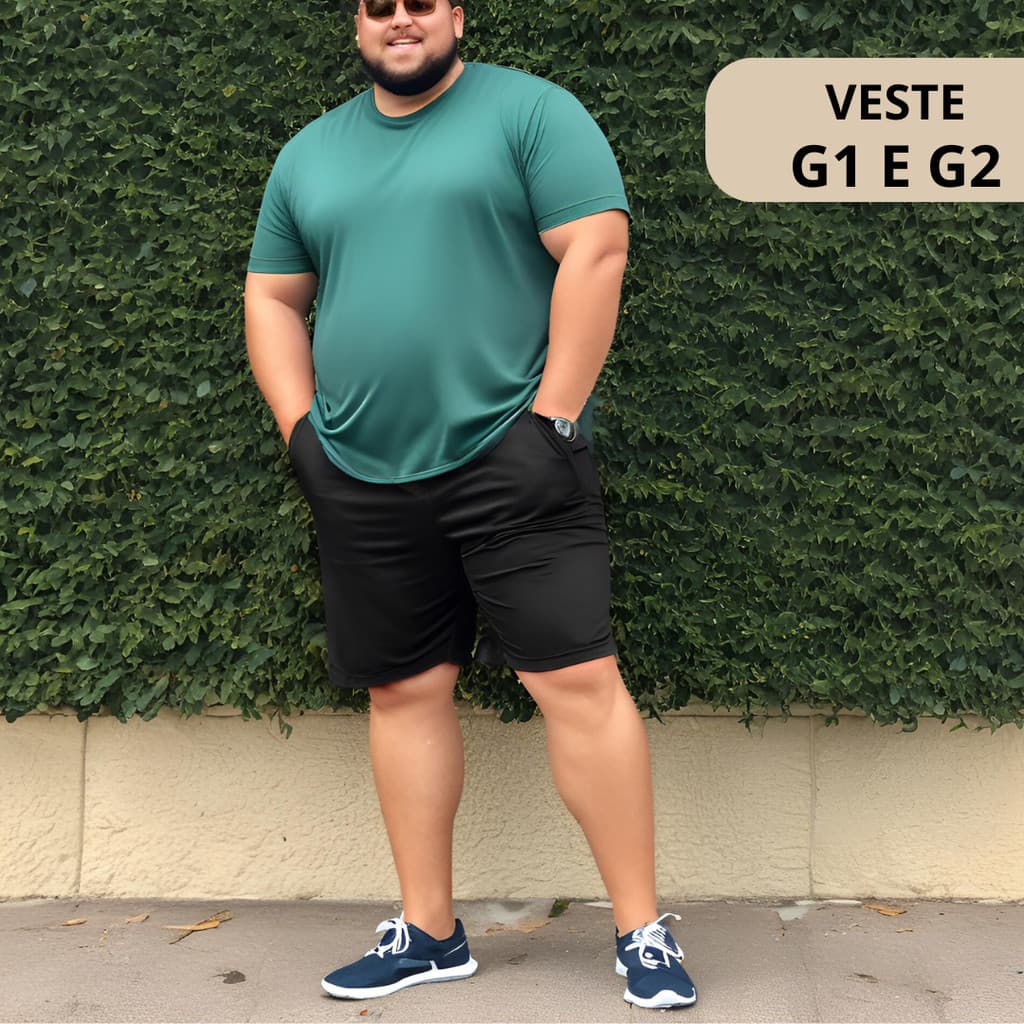 Bermuda Em Malha Leve Plus Size Masculina – Conforto, Leveza e Estilo para o Dia a Dia, Academia e Lazer