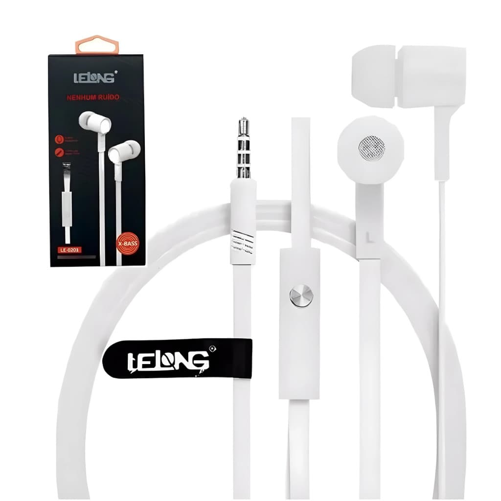Kit 2 Fone De Ouvido Super Bass Com Fio 1.2M E Microfone LELONG