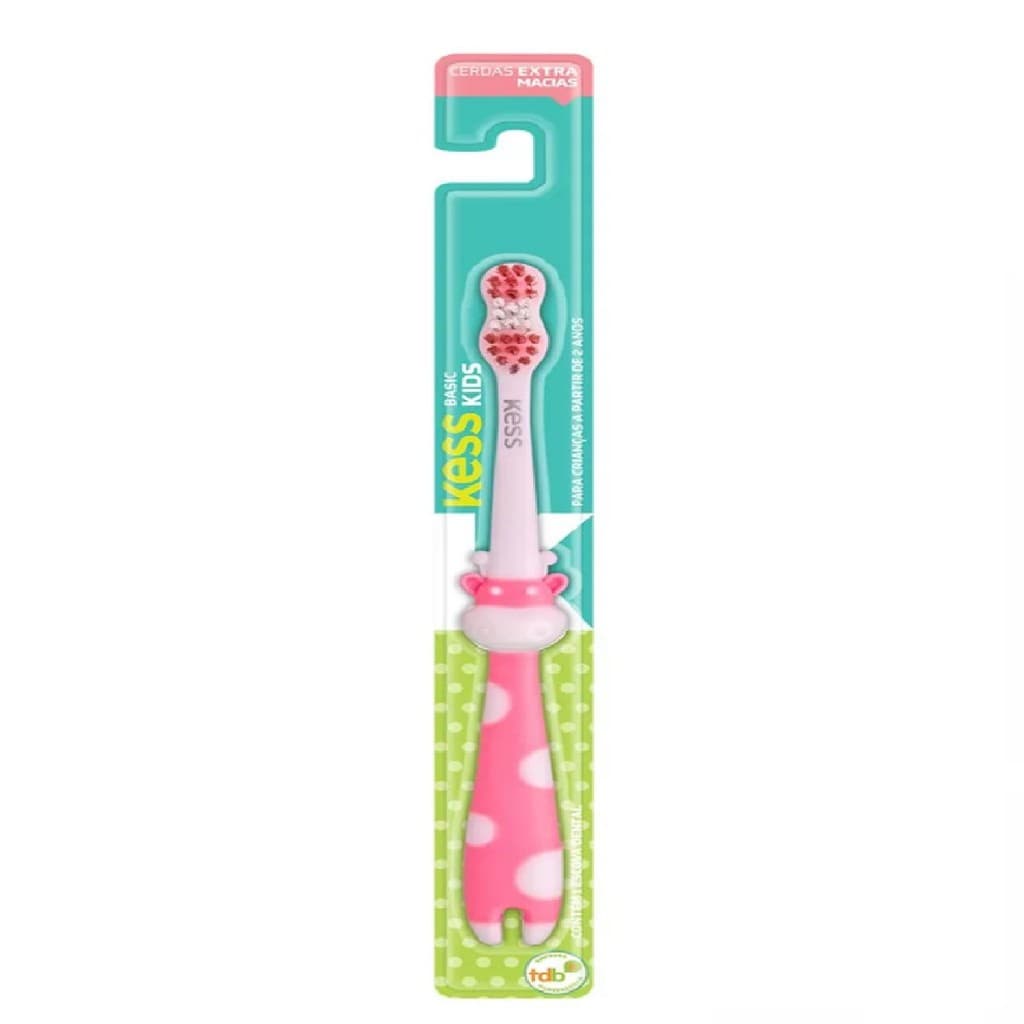 Escova Dental Infantil Basic Pets Rosa - Kess