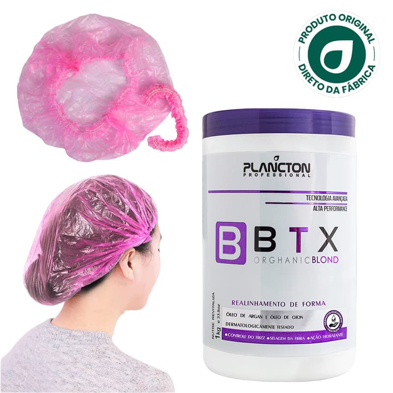 BTX Orghanic Blond 1Kg + Touca Plástica Grátis – Efeito Liso Para Cabelos Coloridos