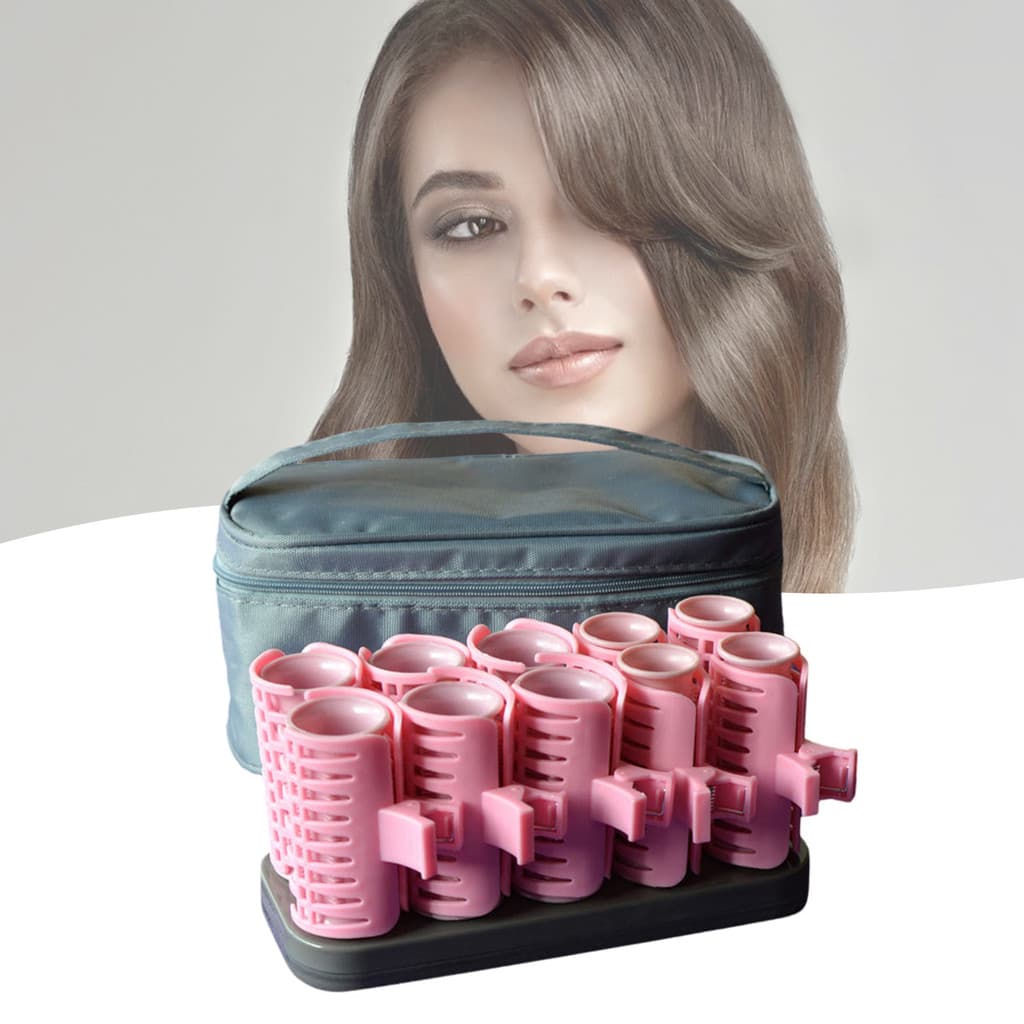 Rolo De Cabelo Elétrico Feminino Portátil Com 10 Peças Reduz Danos Ao Calor Seu Para Uso Doméstico E Externo Interno