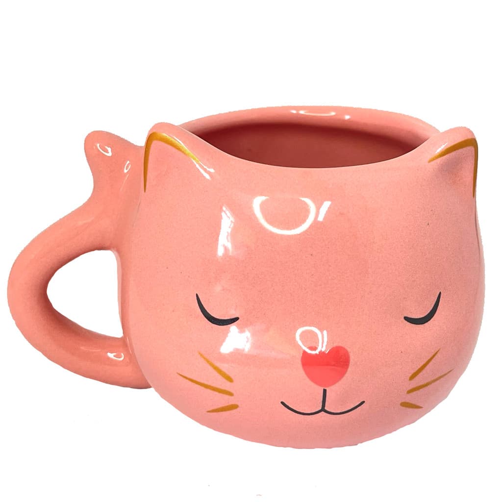 Caneca 3D Personalizada de Gato 380 ML Nariz Coração