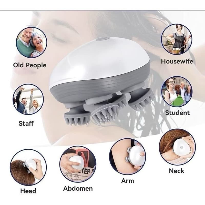 Massageador elétrico portátil pequeno de cabeça, ombro e pescoço-envio imediato