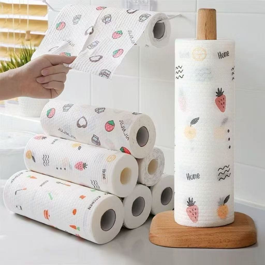 Rolo  Reutilizáveis Panos de Limpeza Preguiçoso Pano-Absorvente Seco Molhado Lavável Descartável