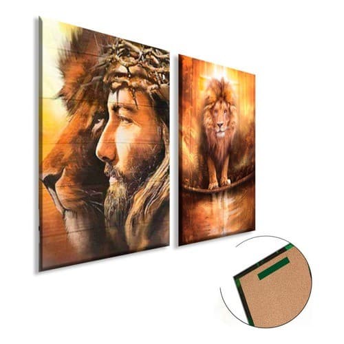 Kit Quadro Quarto Escritorio Grande Leao De Juda 80x60 GRANDE