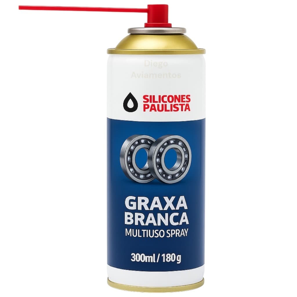Spray Graxa Branca Multiuso 300 ml Resistente Alta Temperatura Anti‑Ferrugem Rolamentos, Motos, Máquinas e Embarcações