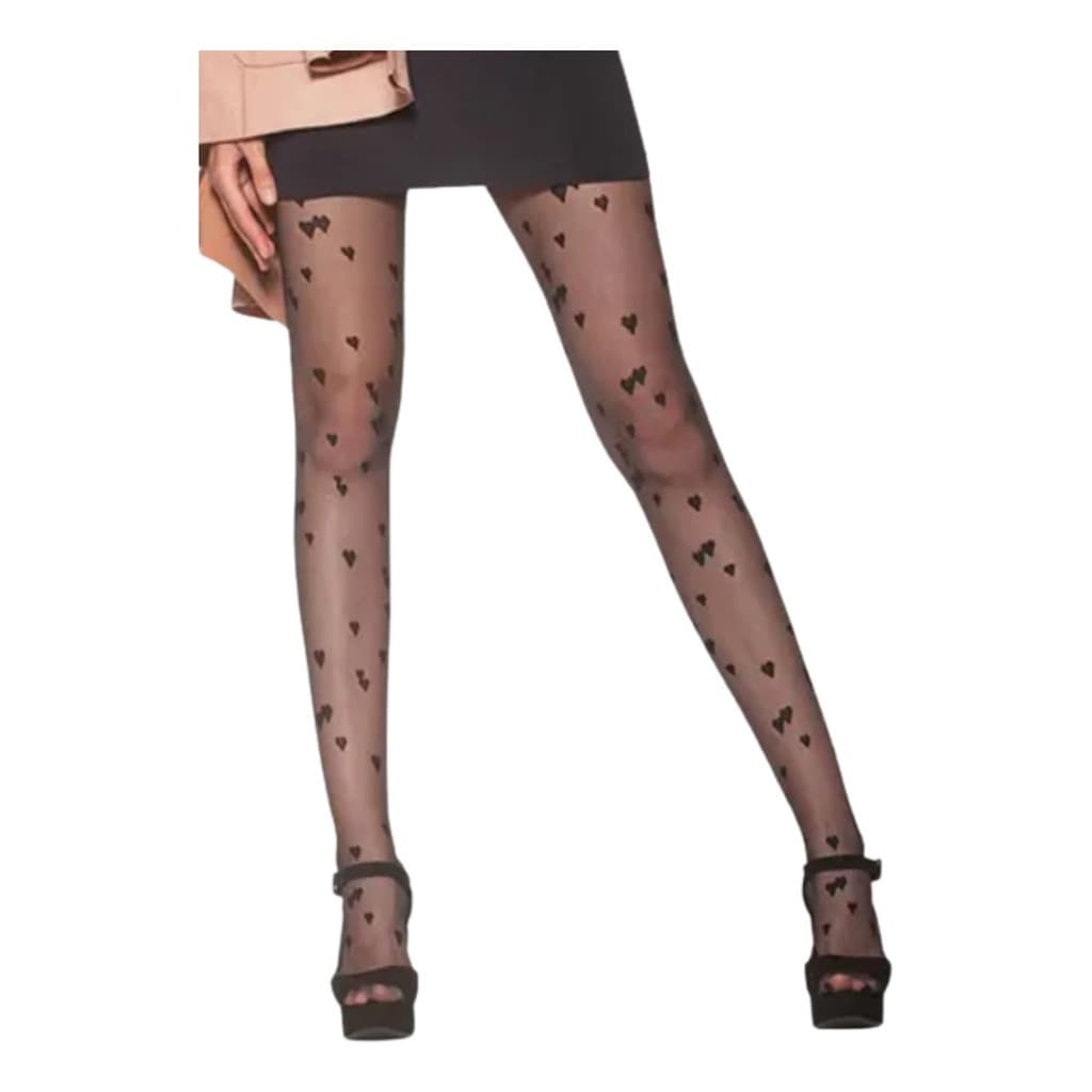 Meia Calça Coração Feminina Estampada Moda Festa Balada Estilo Delicado Charmoso