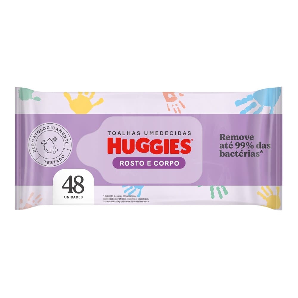Lenços Umedecidos Huggies Rosto e Corpo Hipoalergênico 48 Un