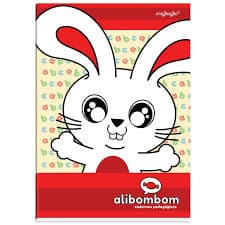 Caderno Alibombom Cartonado Vermelho 60 fls