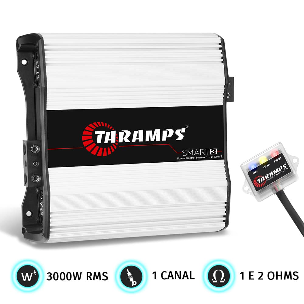 Módulo Taramps Smart 3 3000W RMS 1 Canal 1 e 2 Ohms Amplificador Digital Som Automotivo