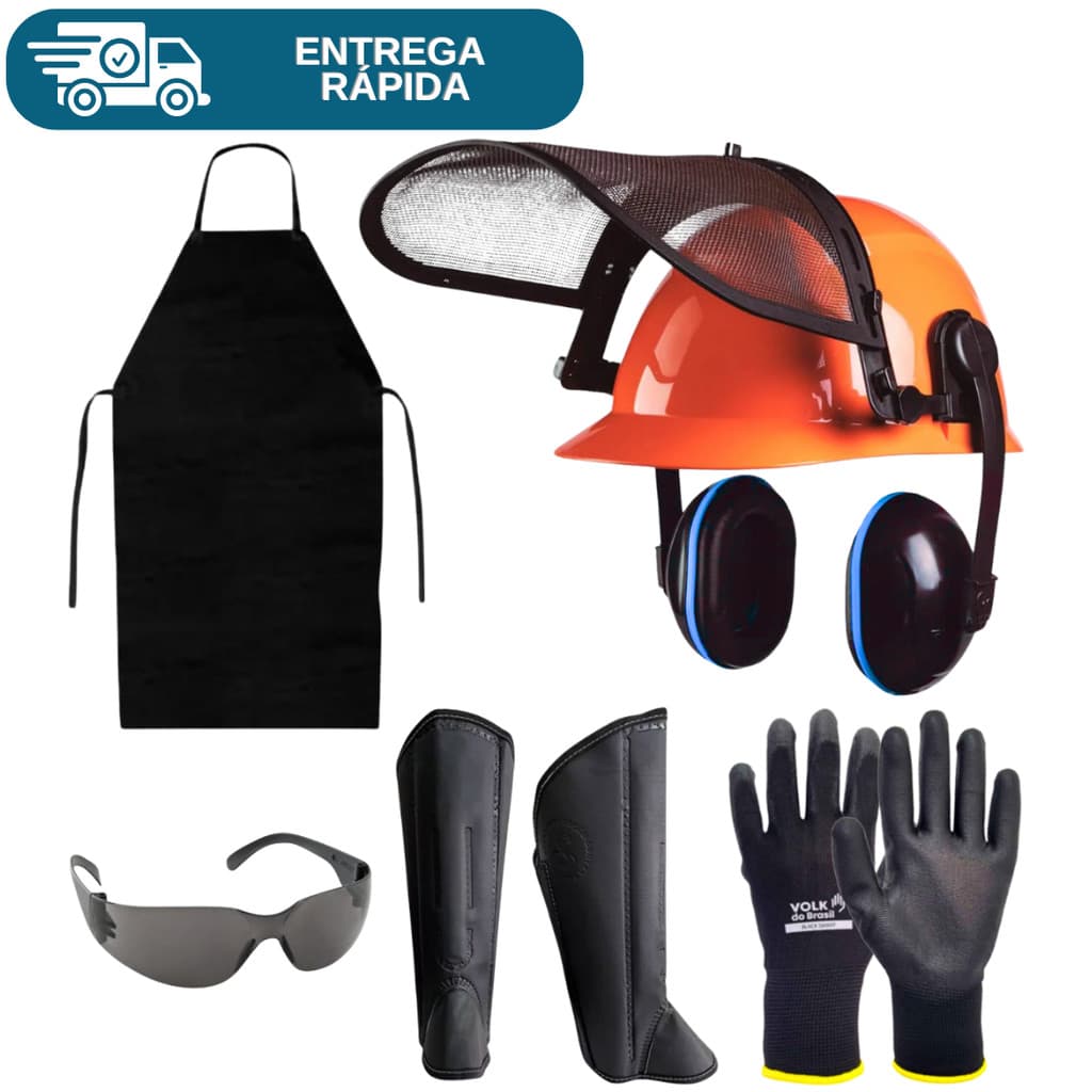 Kit Epi Roçador Operador De Roçadeira Cortador Grama Jardinagem Camper Proteção Avental PVC