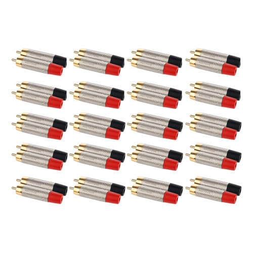 40x Plug RCA Roxtone RF2CS-NG Profissional Resistente Reforçado Sinal Limpo