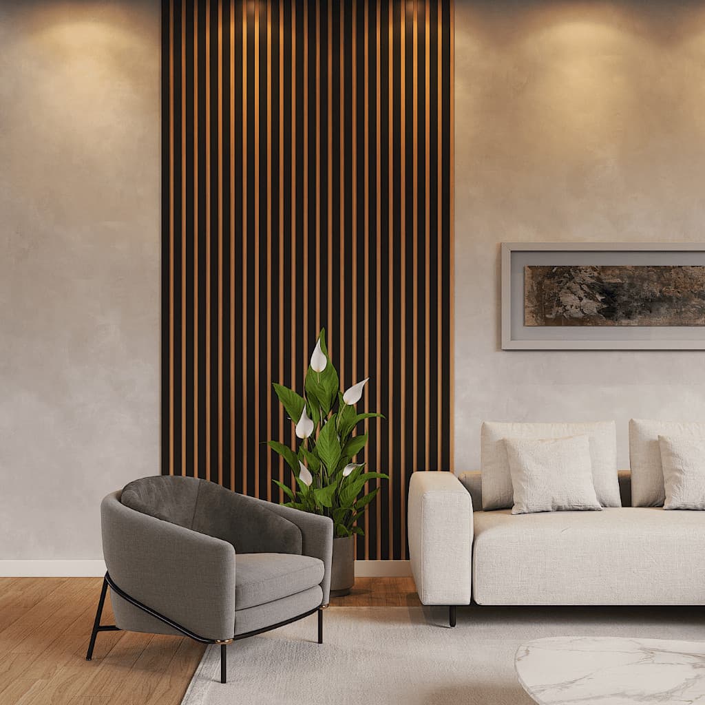 Kit 40 Revestimento Painel Ripado Placa MDF Decorativo 45x11cm