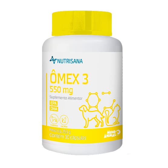 Suplemento Nutrisana Cães e Gatos OMEX 3 550mg 30 Caps