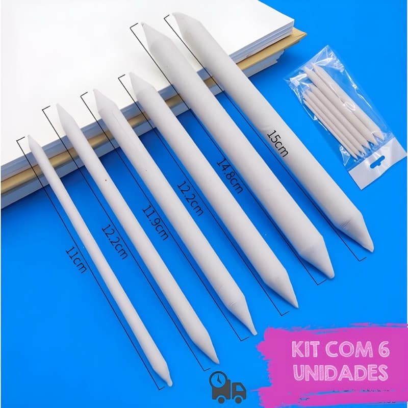 kit com 6 esfuminhos para Desenho Sombra Artísticos