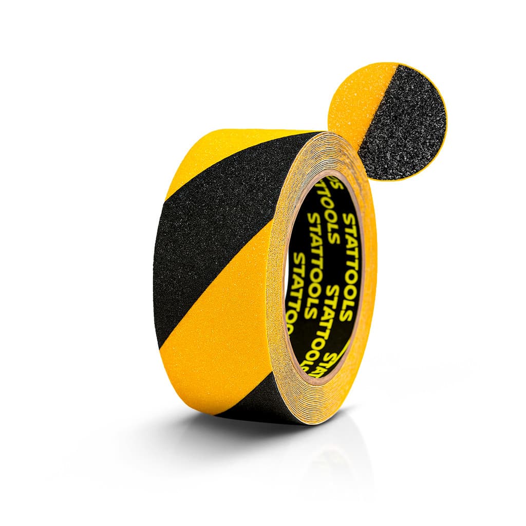Fita antiderrapante sinalização zebrada 50mm x 5M amarelo preto Adesiva prova d'agua marcação
