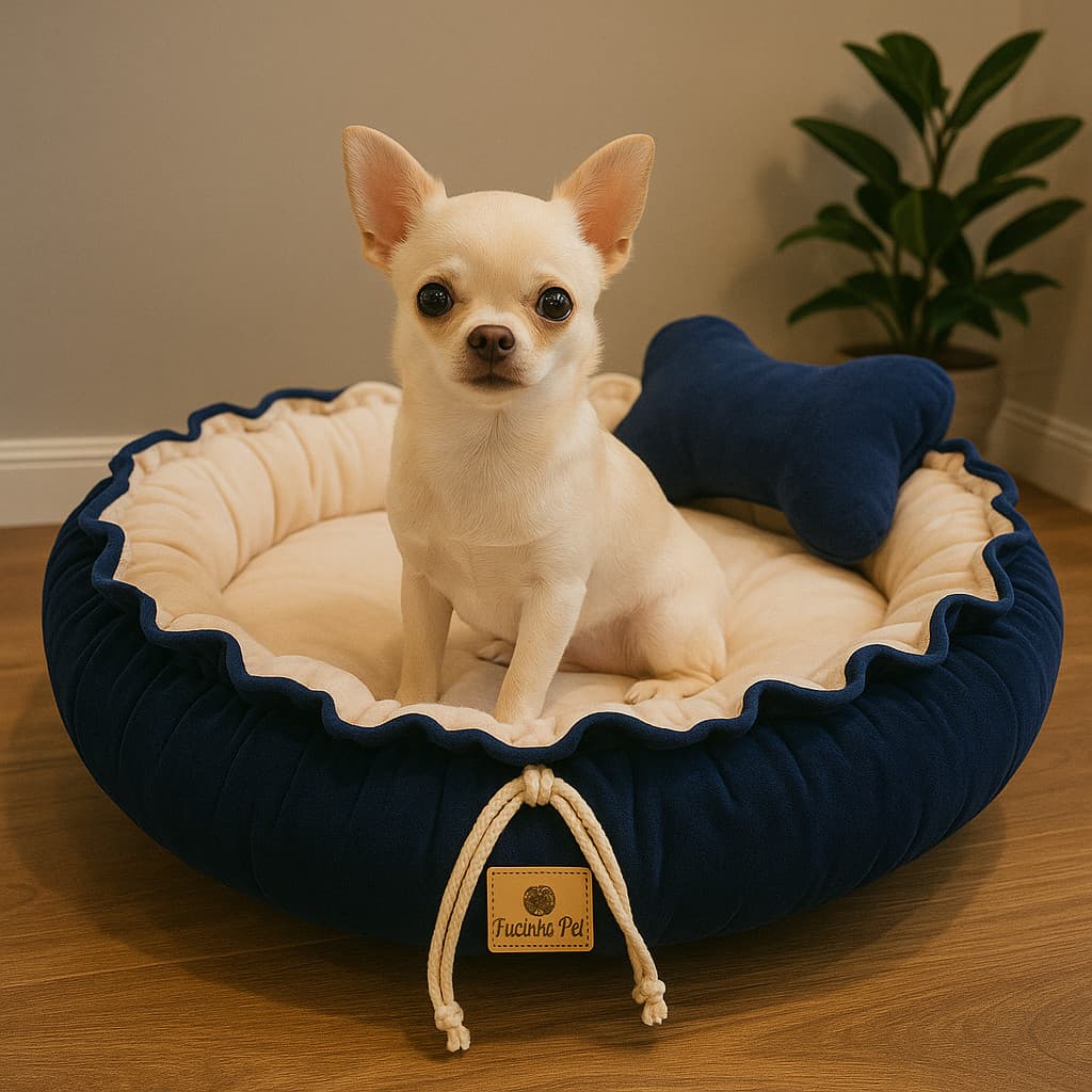 Cama Pet Redonda Kira com Almofada (Brinde) - Conforto e Estilo