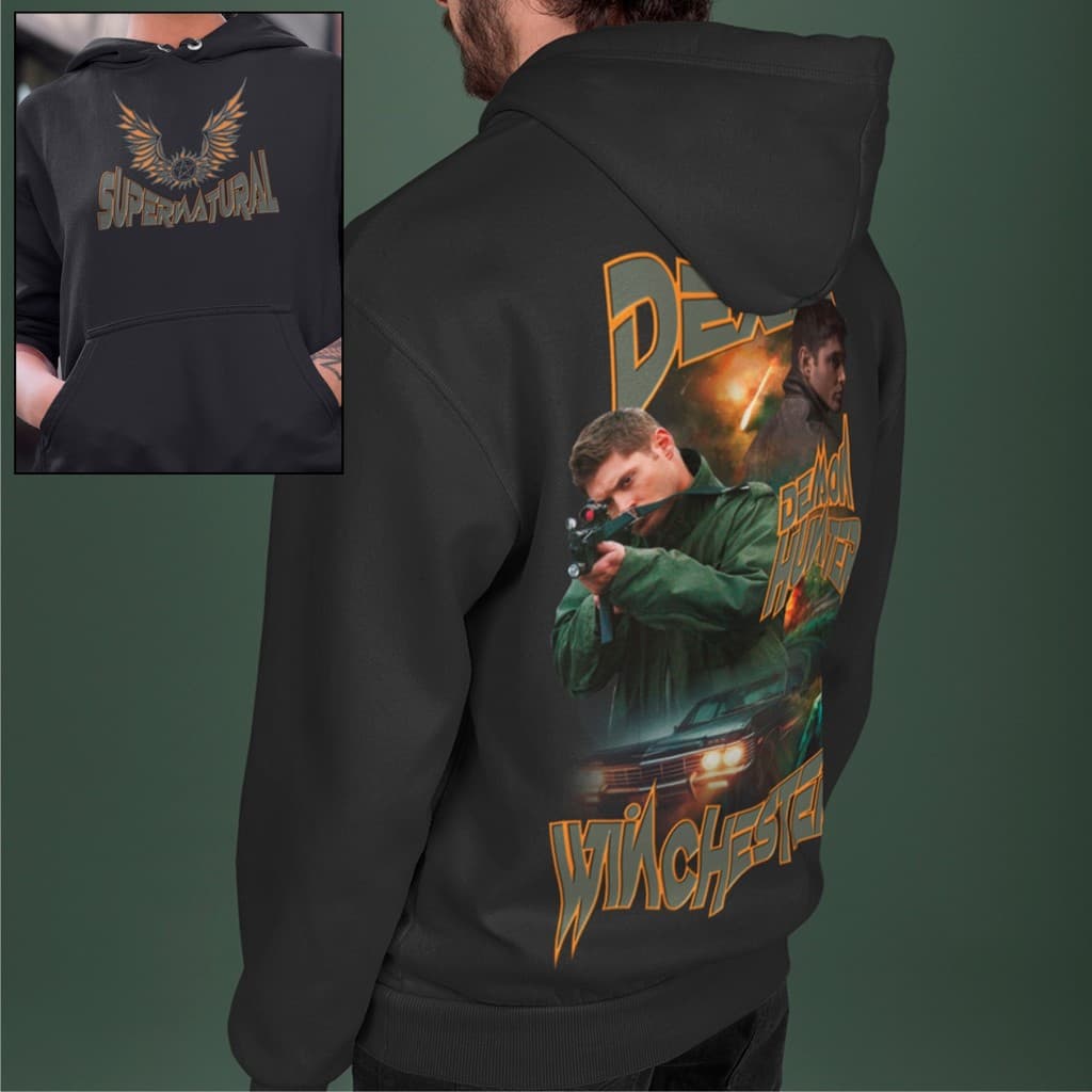 Moletom Canguru Sobrenatural Dean Winchester Agasalho Casaco Blusa De Frio Com Capuz Supernatural