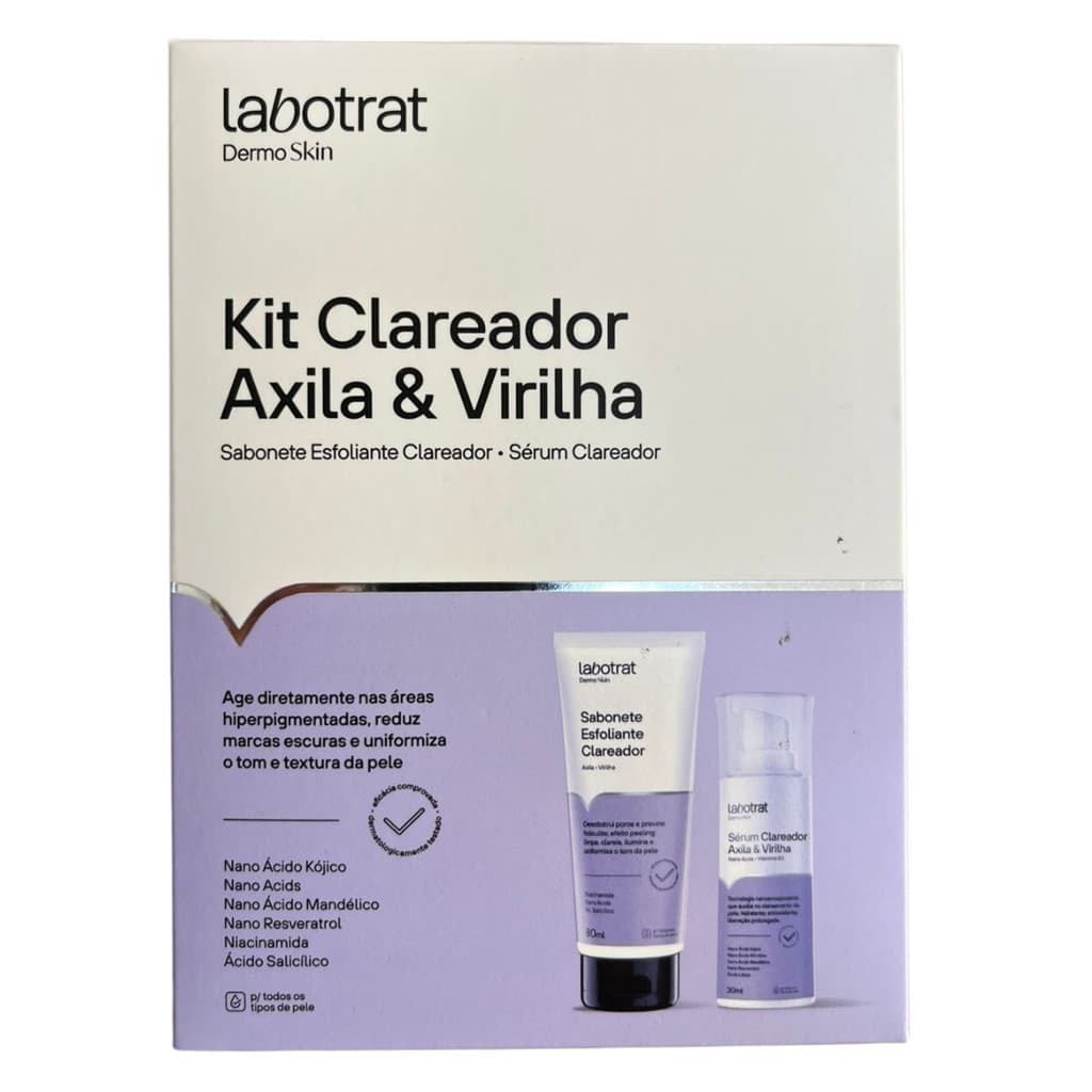 Kit Sérum Clareador Axila e Virilha 30ml e Sabonete Esfoliante Clareador 80g Labotrat